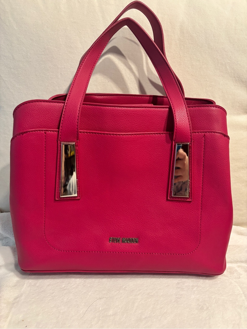Steve Madden Hot Pink Tote with Silver Accents